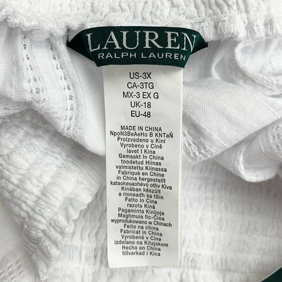 Ralph Lauren Smocked Off-The-Shoulder Cover-Up - Picture 12 of 14